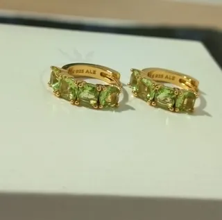 Pendientes de Aro y Dorado y Verde