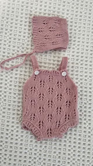 Conjunto ropa muñeca tejido rosa