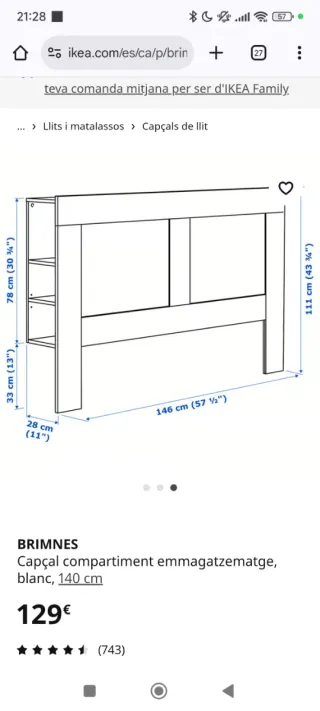 Cabecero Brimnes color negro