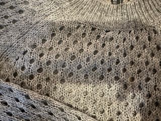 Jersey Mango Mujer Gris Calado