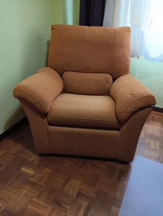 Sofá reclinable de tela Narrajnja, marrón