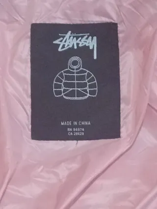 Chaqueta Stussy Puffer Negra y Rosa talla m