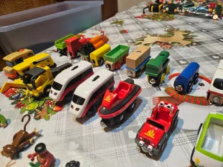 Set trenes madera y figuras