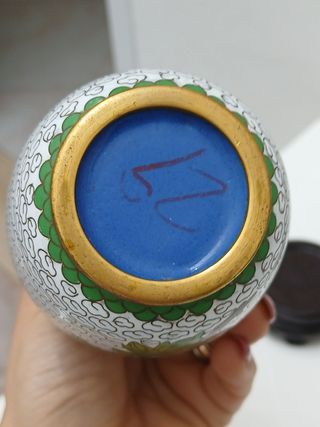 Coppia Vasi Cinesi Vintage Cloisonné