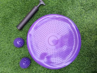 Disco Equilibrio Morado + Bomba + Pelotas