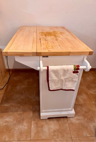 Isla carro de cocina ruedas encimera extensible