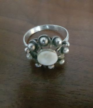 Anillo Plata con Piedra Blanca