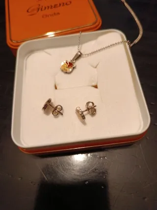 Colgante y pendientes buho plata Gimeno niña