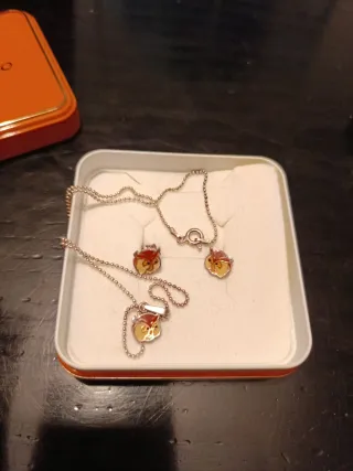 Colgante y pendientes buho plata Gimeno niña