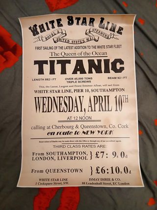 Riproduzione locandina Titanic White Star Line