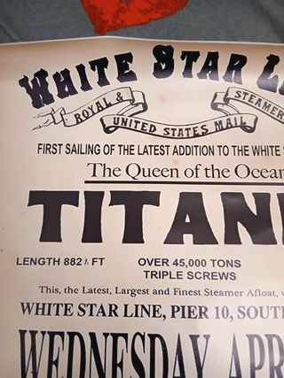 Riproduzione locandina Titanic White Star Line