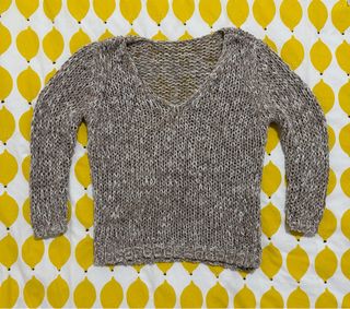 Maglione donna MANGO a maglia traforata scollo V