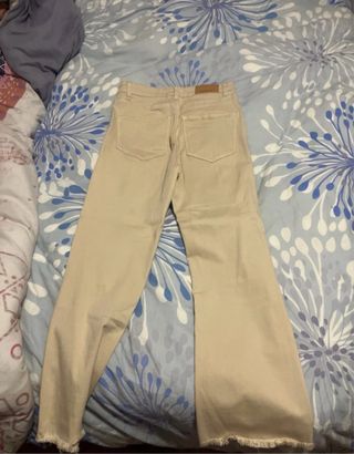 Pantalones vaqueros anchos beige Sin usar