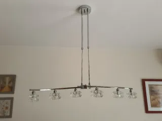 Lámpara de salón moderna cristal y metal