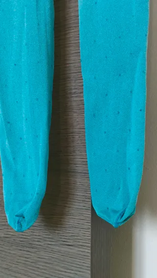 Collant turchese a pois