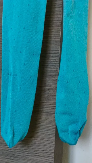 Collant turchese a pois