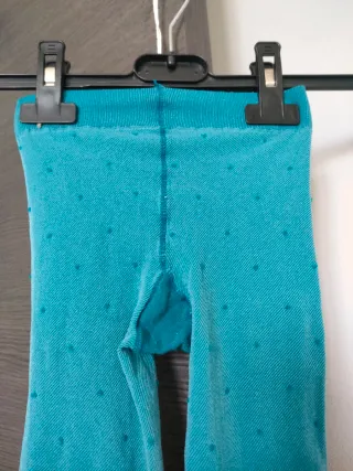 Collant turchese a pois