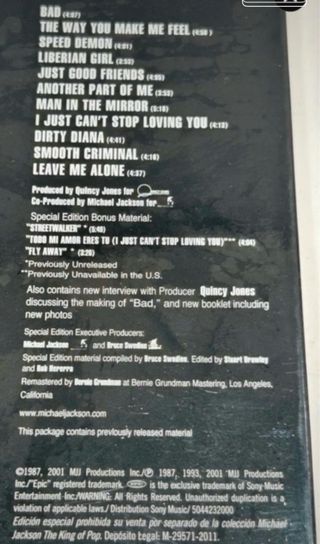 PRECINTADO-CD BAD MICHAEL JACKSON + LIBRO LEGEND S