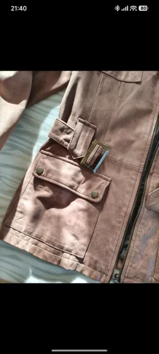 Chaqueta Piel Vintage Marrón Auténtica de mujer