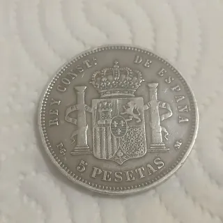 Moneda Alfonso XIII 1891 Plata