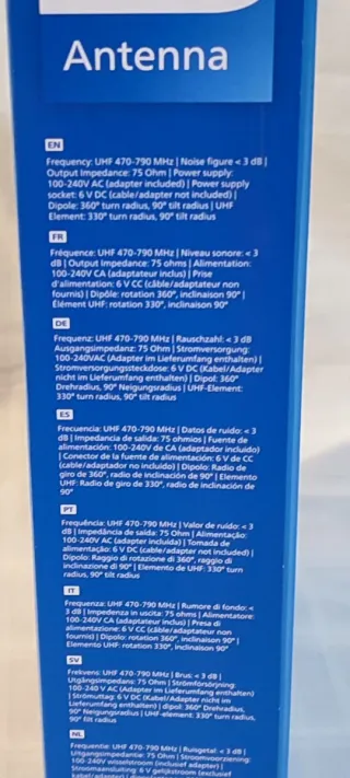 Antena Televisión Philips Nueva
