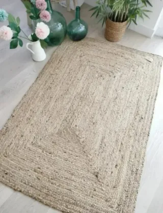 Alfombra Yute Natural Estilo Nórdico