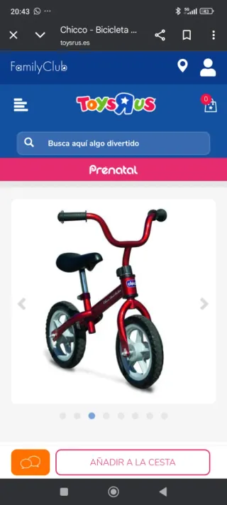Bicicleta Chicco sin pedales Bullet