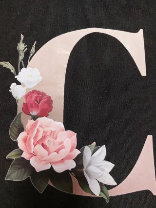 Borsa personalizzata con iniziale C e fiori