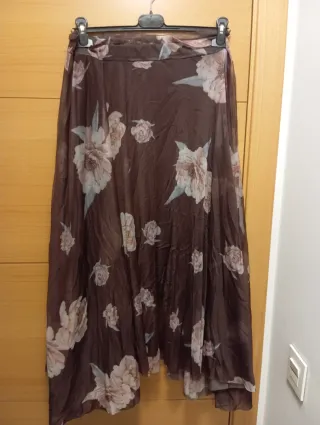 Falda larga estampada flores talla única