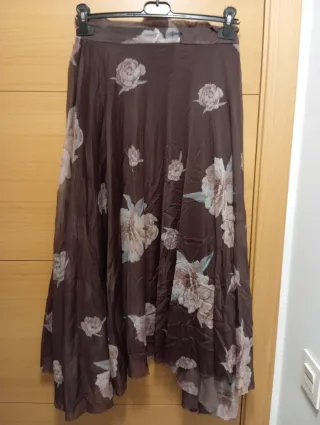 Falda larga estampada flores talla única