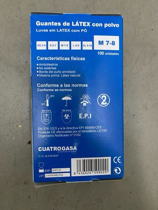 Guantes de látex con polvo Talla M