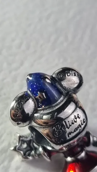 Charm Pandora Disney Mickey Mago Azul Plata