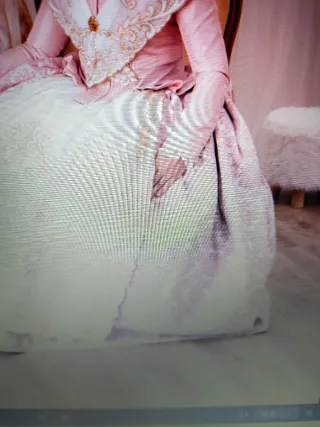 Traje de fallera oro y rosa