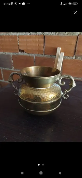 Cuenco/Florero Bronce/Latón con Asas