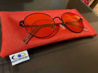 ZeroAzul Vision Gafas Lentes Rojas Redondas