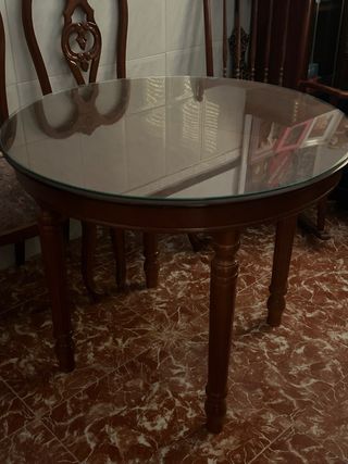 Mesa redonda madera,