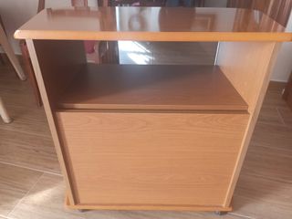 Mueble TV madera y cristal