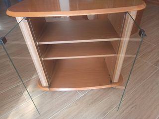 Mueble TV madera y cristal