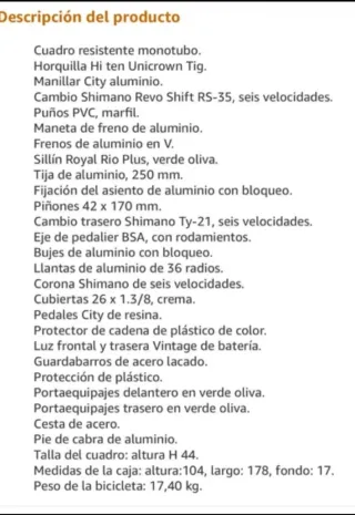 Bicicleta Cinzia Belle Epoque Naranja