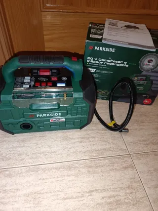 Compresor 20V Parkside con linterna
