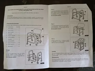 Silla WC Baño Ducha con Ruedas