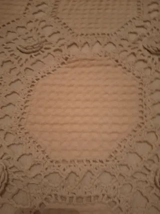 Colcha ganchillo beige