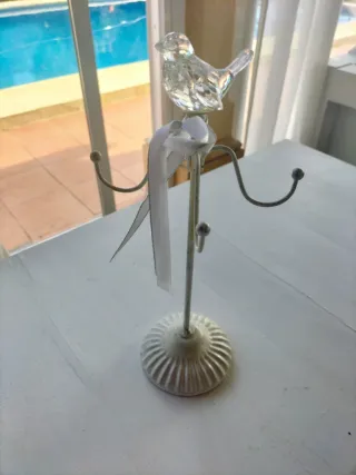 Joyero pájaro cristal blanco