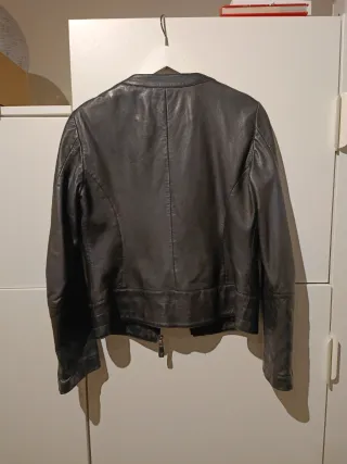 Cazadora Piel Negra Massimo Dutti