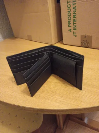 Cartera Billetera Negra y Marrón