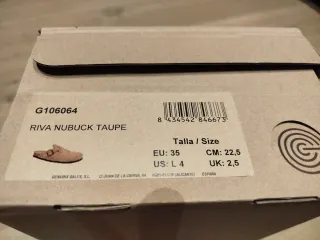 Zuecos de piel beige talla 35 (tipo birkenstock)