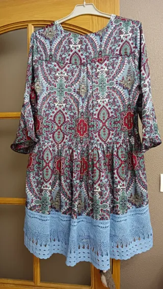 Vestido estampado azul talla L