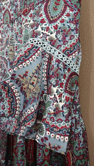 Vestido estampado azul talla L