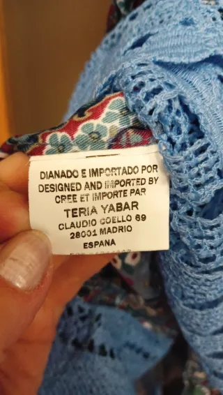 Vestido estampado azul talla L