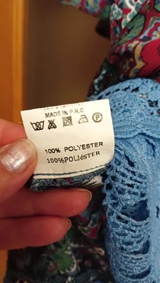 Vestido estampado azul talla L